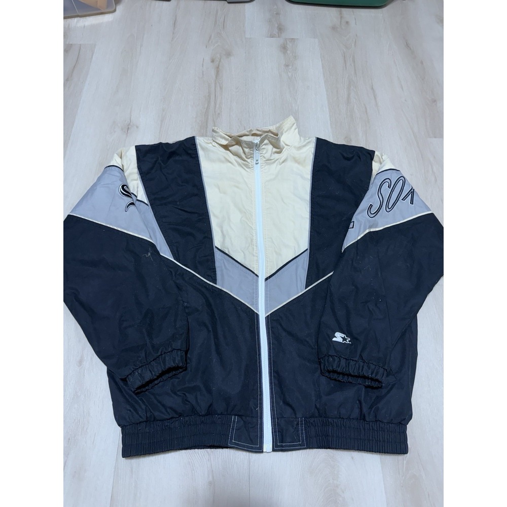 Vintage 90s Chicago White Sox Starter Jacket Coat Full Zip Pullover Mens's Large